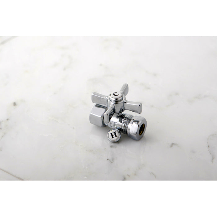 Kingston Tulare CC44151ZX - Millennium 1/2-Inch FIP x 1/2-Inch or 7/16-Inch Slip Joint Quarter-Turn Straight Shut-Off Valve, Polished Chrome
