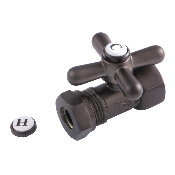 Kingston Heirloom CC44155X - Vintage 1/2-Inch FIP x 1/2-Inch or 7/16-Inch Slip Joint Quarter-Turn Straight Shut-Off Valve, Oil Rubbed Bronze