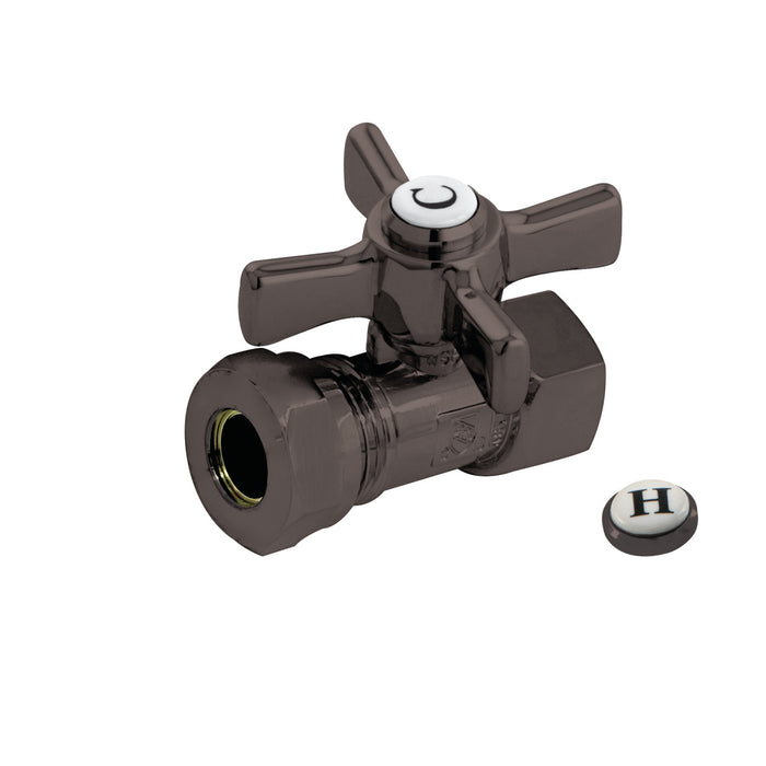 Kingston Tulare CC44155ZX - Millennium 1/2-Inch FIP x 1/2-Inch or 7/16-Inch Slip Joint Quarter-Turn Straight Shut-Off Valve, Oil Rubbed Bronze