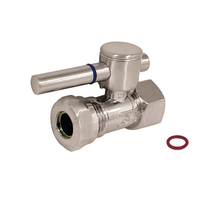 Kingston Sona CC44158DL - Concord 1/2-Inch FIP x 1/2-Inch or 7/16-Inch Slip Joint Quarter-Turn Straight Shut-Off Valve, Brushed Nickel