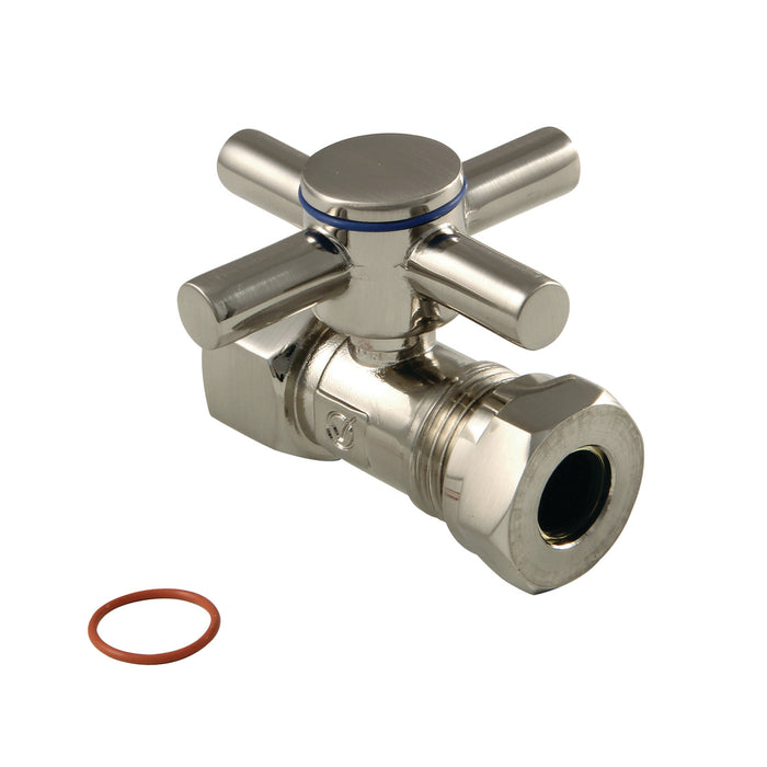 Kingston Sona CC44158DX - Concord 1/2-Inch FIP x 1/2-Inch or 7/16-Inch Slip Joint Quarter-Turn Straight Shut-Off Valve, Brushed Nickel