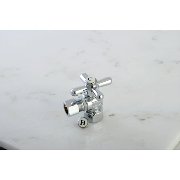 Kingston Heirloom CC44401X - Vintage 1/2-Inch FIP x 1/2-Inch O.D. Comp Quarter-Turn Angle Shut-Off Valve, Polished Chrome