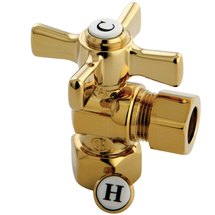 Kingston Tulare CC44402ZX - Millennium 1/2-Inch FIP x 1/2-Inch O.D. Comp Quarter-Turn Angle Shut-Off Valve, Polished Brass