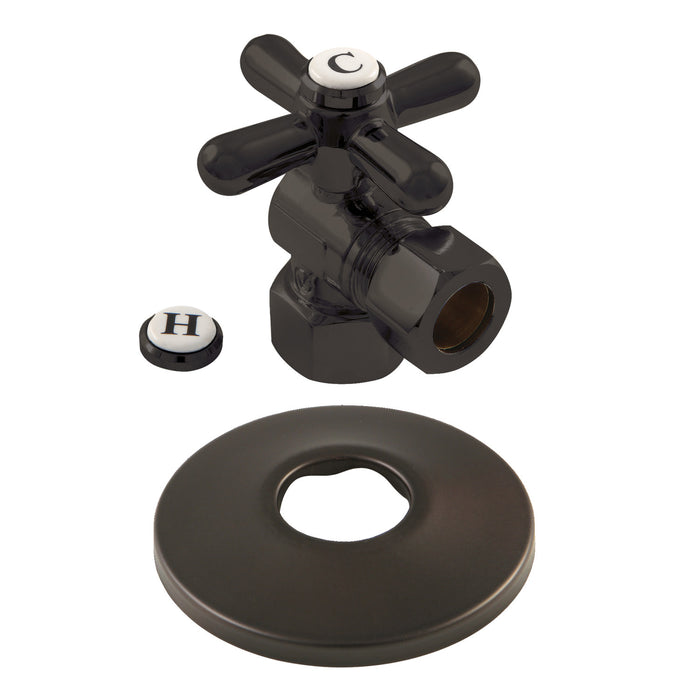 CC44405XK 1/2-Inch FIP x 1/2-Inch OD Comp Quarter-Turn Angle Stop Valve with Flange, Oil Rubbed Bronze