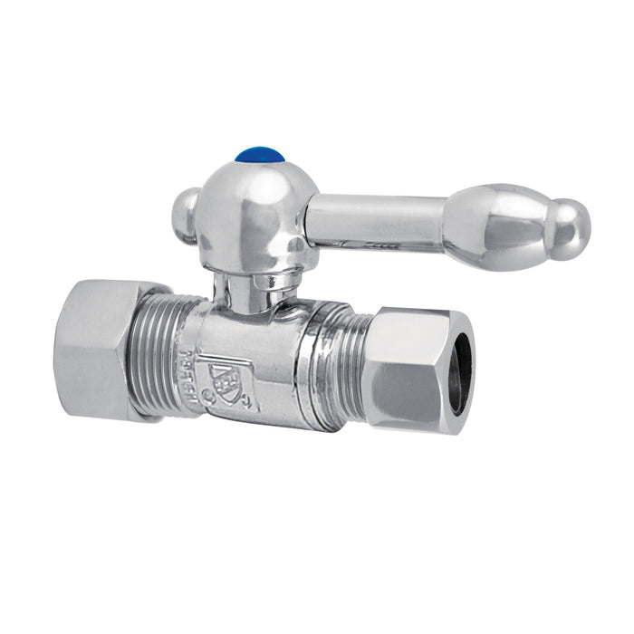 Kingston Tulare CC44451KL - Vintage 5/8-Inch O.D. Comp x 1/2-Inch O.D. Comp Quarter-Turn Straight Shut-Off Valve, Polished Chrome