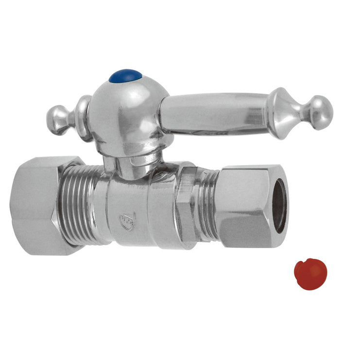 Kingston Tulare CC44451TL - Vintage 5/8-Inch O.D. Comp x 1/2-Inch O.D. Comp Quarter-Turn Straight Shut-Off Valve, Polished Chrome