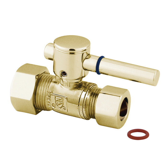 Kingston Sona CC44452DL - Concord 5/8-Inch O.D. Comp x 1/2-Inch O.D. Comp Quarter-Turn Straight Shut-Off Valve, Polished Brass