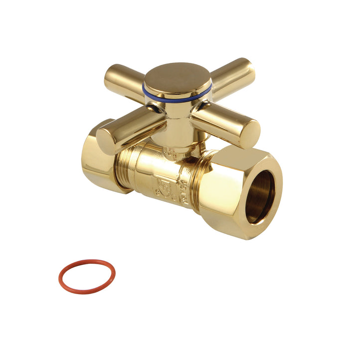 Kingston Sona CC44452DX - Concord 5/8-Inch O.D. Comp x 1/2-Inch O.D. Comp Quarter-Turn Straight Shut-Off Valve, Polished Brass