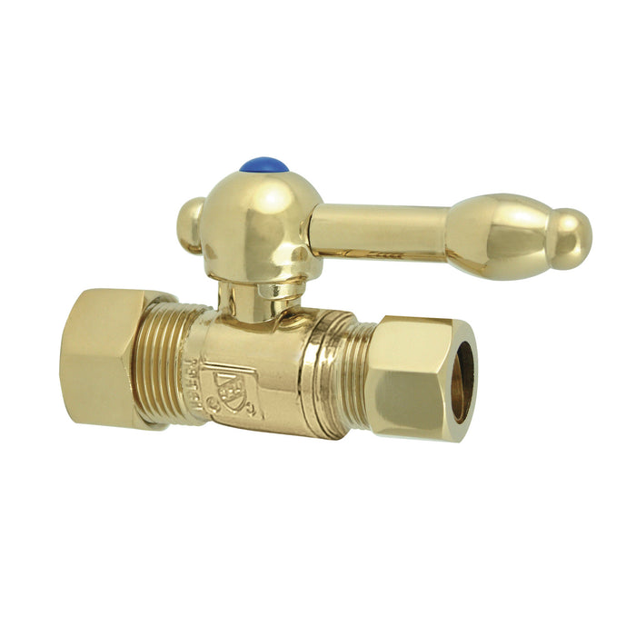 Kingston Tulare CC44452KL - Vintage 5/8-Inch O.D. Comp x 1/2-Inch O.D. Comp Quarter-Turn Straight Shut-Off Valve, Polished Brass