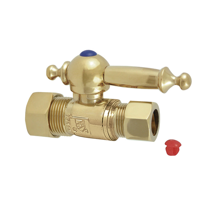Kingston Tulare CC44452TL - Vintage 5/8-Inch O.D. Comp x 1/2-Inch O.D. Comp Quarter-Turn Straight Shut-Off Valve, Polished Brass