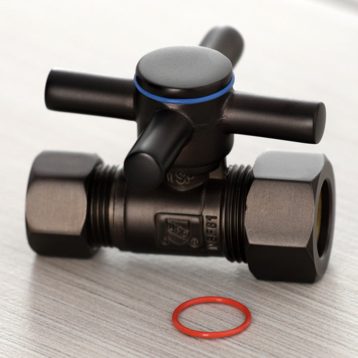 Kingston Sona CC44455DX - Concord 5/8-Inch O.D. Comp x 1/2-Inch O.D. Comp Quarter-Turn Straight Shut-Off Valve, Oil Rubbed Bronze