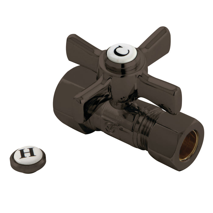 Kingston Tulare CC44455ZX - Millennium 5/8-Inch O.D. Comp x 1/2-Inch O.D. Comp Quarter-Turn Straight Shut-Off Valve, Oil Rubbed Bronze