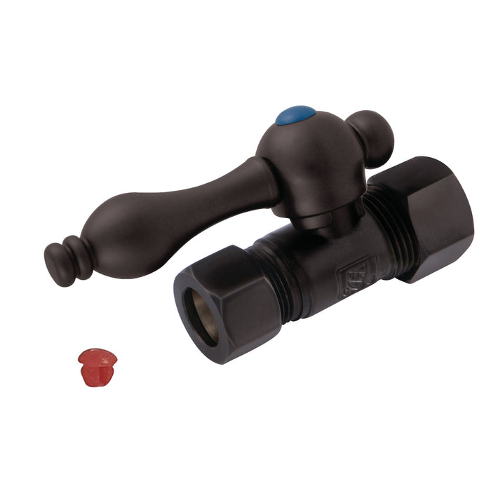 Kingston Heirloom CC44455 - Vintage 5/8-Inch O.D. Comp x 1/2-Inch O.D. Comp Quarter-Turn Straight Shut-Off Valve, Oil Rubbed Bronze