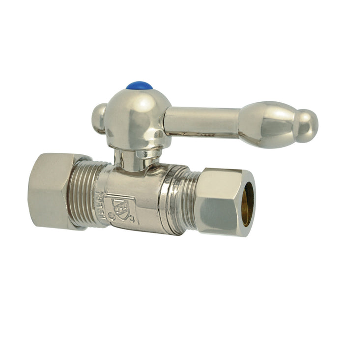 Kingston Tulare CC44458KL - Vintage 5/8-Inch O.D. Comp x 1/2-Inch O.D. Comp Quarter-Turn Straight Shut-Off Valve, Brushed Nickel