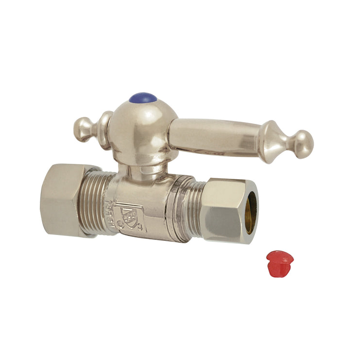Kingston Tulare CC44458TL - Vintage 5/8-Inch O.D. Comp x 1/2-Inch O.D. Comp Quarter-Turn Straight Shut-Off Valve, Brushed Nickel