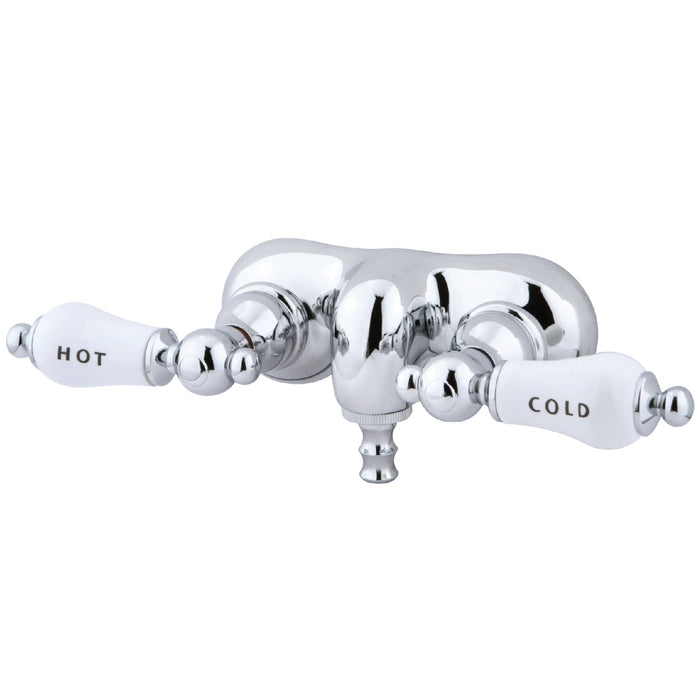Kingston Heirloom CC44T1 - Vintage Two-Handle 2-Hole Tub Wall Mount Clawfoot Tub Faucet, Polished Chrome