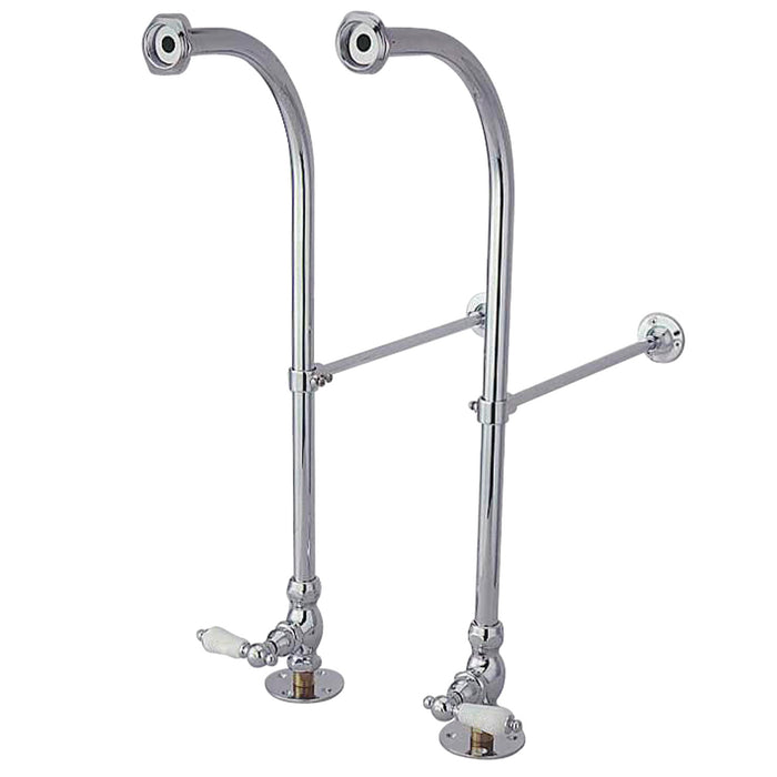 Kingston Vintage CC451PL Rigid Freestand Supply Lines with Stops and Lever Handles, Polished Chrome