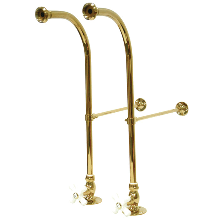 Kingston Vintage CC452CX Rigid Freestand Supplies with Stops and Cross Handles, Polished Brass
