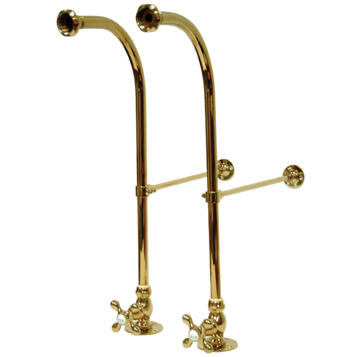 Kingston Vintage CC452MX Rigid Freestand Supplies with Stops and Cross Handles, Polished Brass