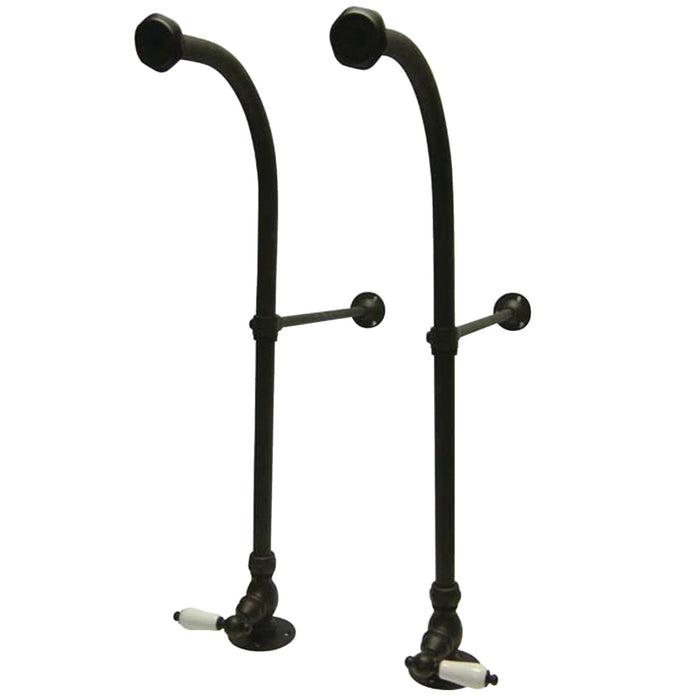 Kingston Vintage CC455PL Rigid Freestand Supply Lines with Stops and Lever Handles, Oil Rubbed Bronze