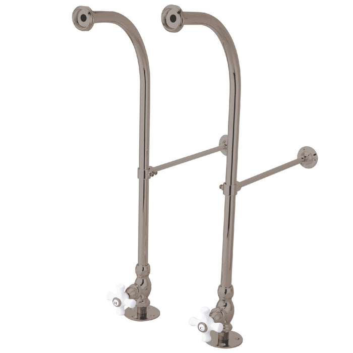 Kingston Vintage CC458CX Rigid Freestand Supplies with Stops and Cross Handles, Brushed Nickel