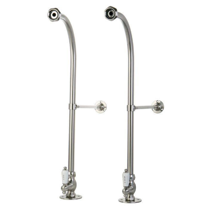 Kingston Vintage CC458HCL Rigid Freestand Supplies with Stops and Lever Handles, Brushed Nickel