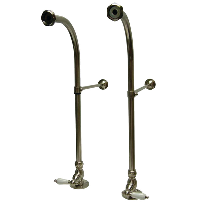 Kingston Vintage CC458PL Rigid Freestand Supply Lines with Stops and Lever Handles, Brushed Nickel
