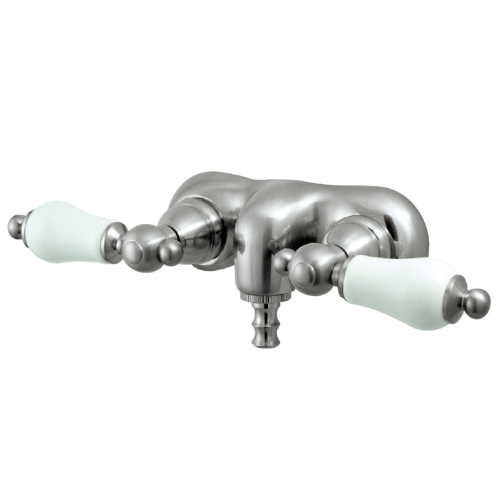 Kingston Heirloom CC45T8 - Vintage Two-Handle 2-Hole Tub Wall Mount Clawfoot Tub Faucet, Brushed Nickel
