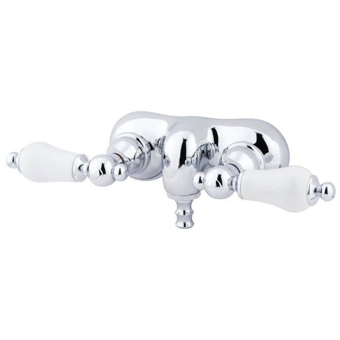 Kingston Heirloom CC46T1 - Vintage Two-Handle 2-Hole Tub Wall Mount Clawfoot Tub Faucet, Polished Chrome