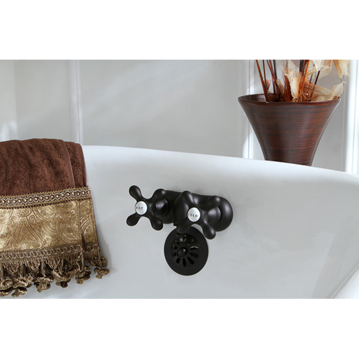 Kingston Heirloom CC47T5 - Vintage Two-Handle 2-Hole Tub Wall Mount Clawfoot Tub Faucet, Oil Rubbed Bronze