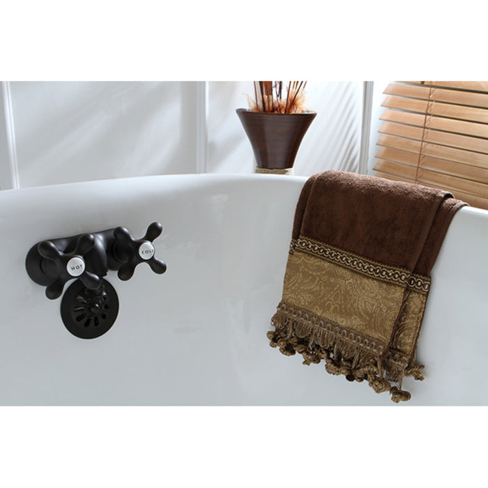 Kingston Heirloom CC47T5 - Vintage Two-Handle 2-Hole Tub Wall Mount Clawfoot Tub Faucet, Oil Rubbed Bronze