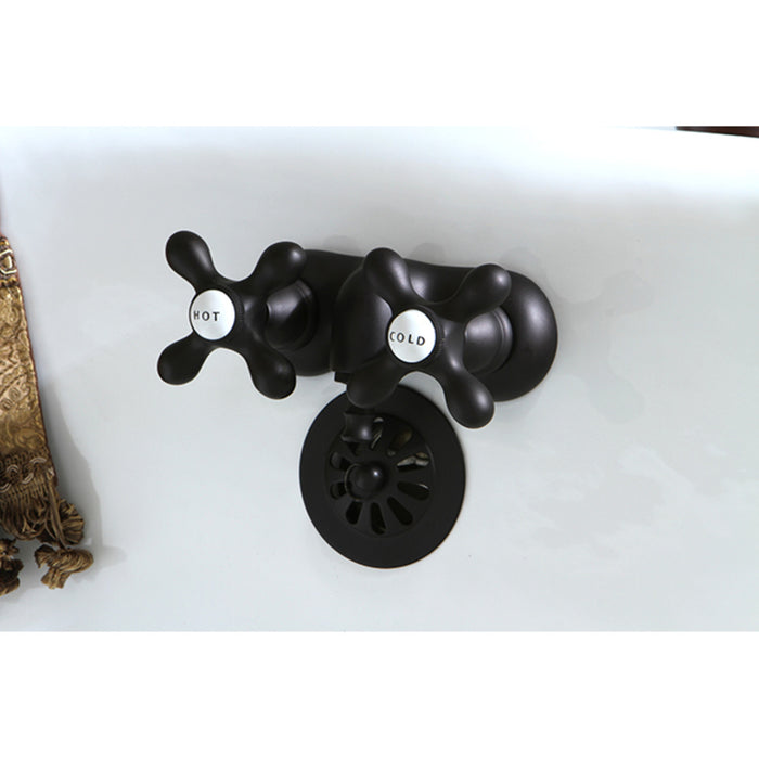 Kingston Heirloom CC47T5 - Vintage Two-Handle 2-Hole Tub Wall Mount Clawfoot Tub Faucet, Oil Rubbed Bronze
