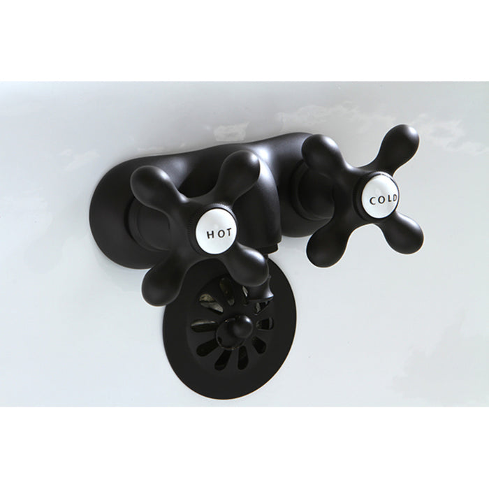Kingston Heirloom CC47T5 - Vintage Two-Handle 2-Hole Tub Wall Mount Clawfoot Tub Faucet, Oil Rubbed Bronze