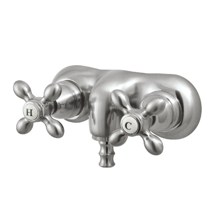 Kingston Heirloom CC47T8 - Vintage Two-Handle 2-Hole Tub Wall Mount Clawfoot Tub Faucet, Brushed Nickel