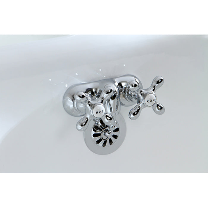 Kingston Heirloom CC48T1 - Vintage Two-Handle 2-Hole Tub Wall Mount Clawfoot Tub Faucet, Polished Chrome