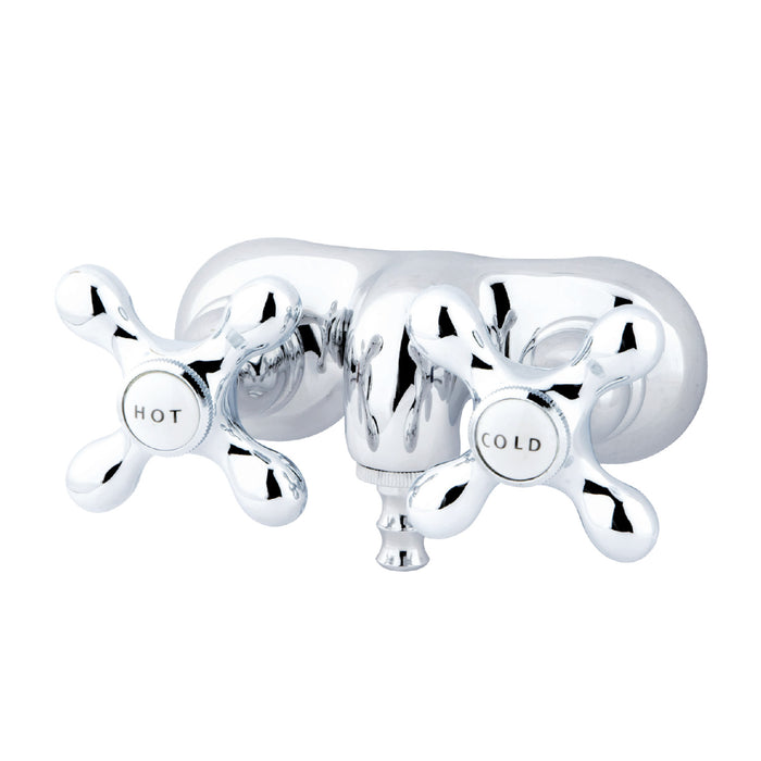 Kingston Heirloom CC48T1 - Vintage Two-Handle 2-Hole Tub Wall Mount Clawfoot Tub Faucet, Polished Chrome