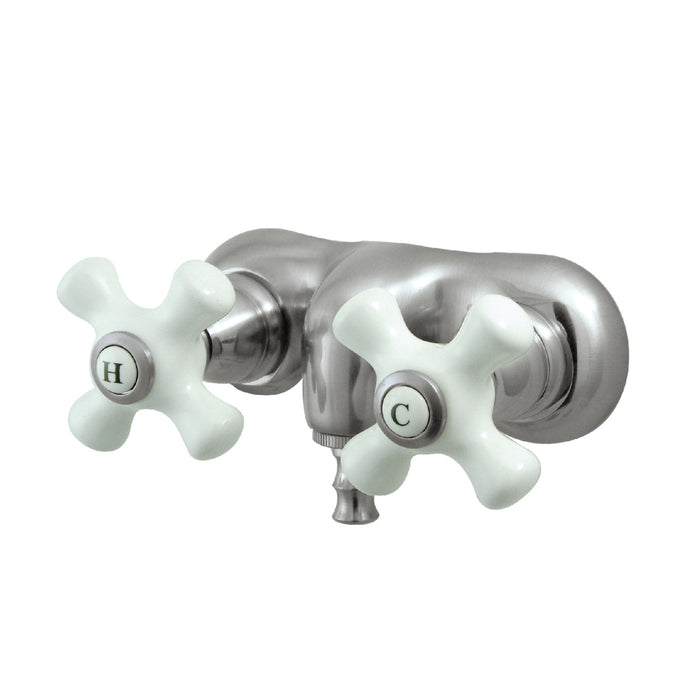 Kingston Heirloom CC49T8 - Vintage Two-Handle 2-Hole Tub Wall Mount Clawfoot Tub Faucet, Brushed Nickel