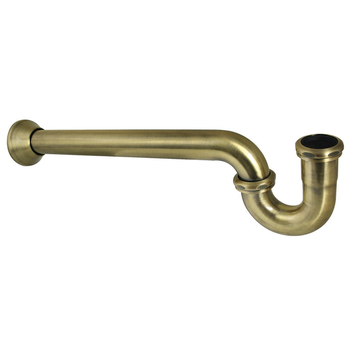 Kingston Vintage CC5123 1-1/2 Inch Decor P-Trap with Bell Flange, 19 Inch Length, 18 Gauge, Antique Brass