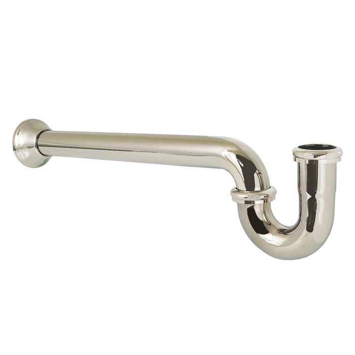 Kingston Vintage CC5126 1-1/2 Inch Decor P-Trap with Bell Flange, 19 Inch Length, 18 Gauge, Polished Nickel
