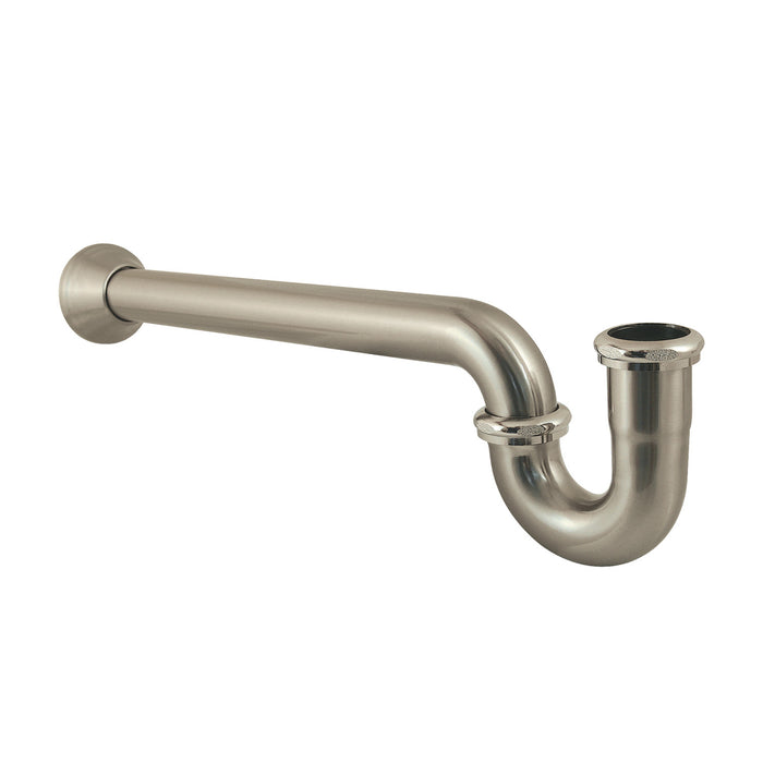 Kingston Vintage CC5128 1-1/2 Inch Decor P-Trap with Bell Flange, 19 Inch Length, 18 Gauge, Brushed Nickel