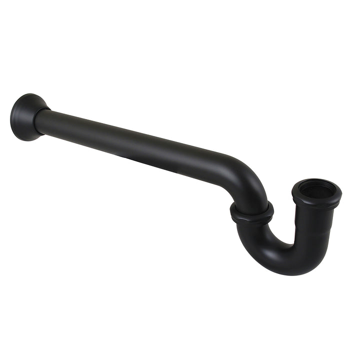 Kingston Vintage CC5240MB 1-1/4 (or 1-1/2) x 1-1/2 Inch Decor P-Trap with Bell Flange, 19 Inch Length, 18 Gauge, Matte Black