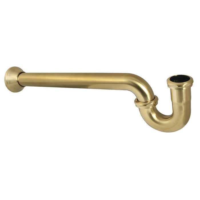 Kingston Vintage CC5247 1-1/4 (or 1-1/2) x 1-1/2 Inch Decor P-Trap with Bell Flange, 19 Inch Length, 18 Gauge, Brushed Brass