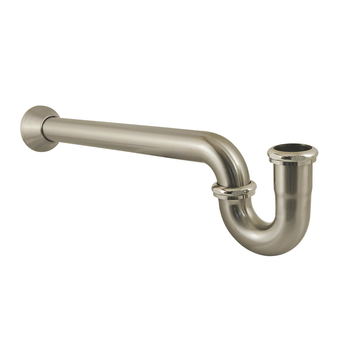 Kingston Vintage CC5248 1-1/4 (or 1-1/2) x 1-1/2 Inch Decor P-Trap with Bell Flange, 19 Inch Length, 18 Gauge, Brushed Nickel