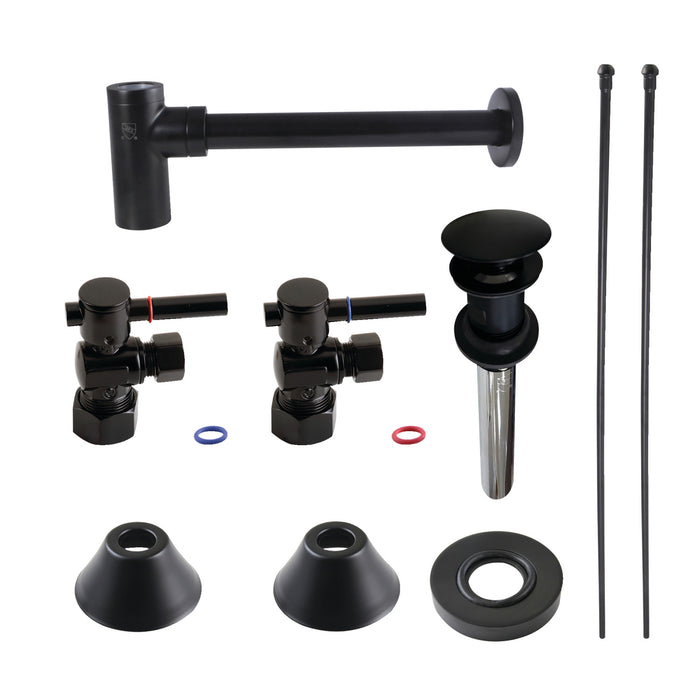 Kingston Sona CC53300DLVOKB30 - Trimscape Modern Plumbing Sink Trim Kit with Bottle Trap and Overflow Drain, Matte Black