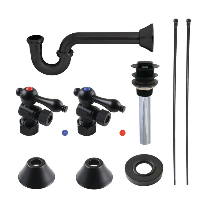 Kingston Heirloom CC53300VKB30 - Trimscape Traditional Plumbing Sink Trim Kit with P-Trap and Drain, Matte Black