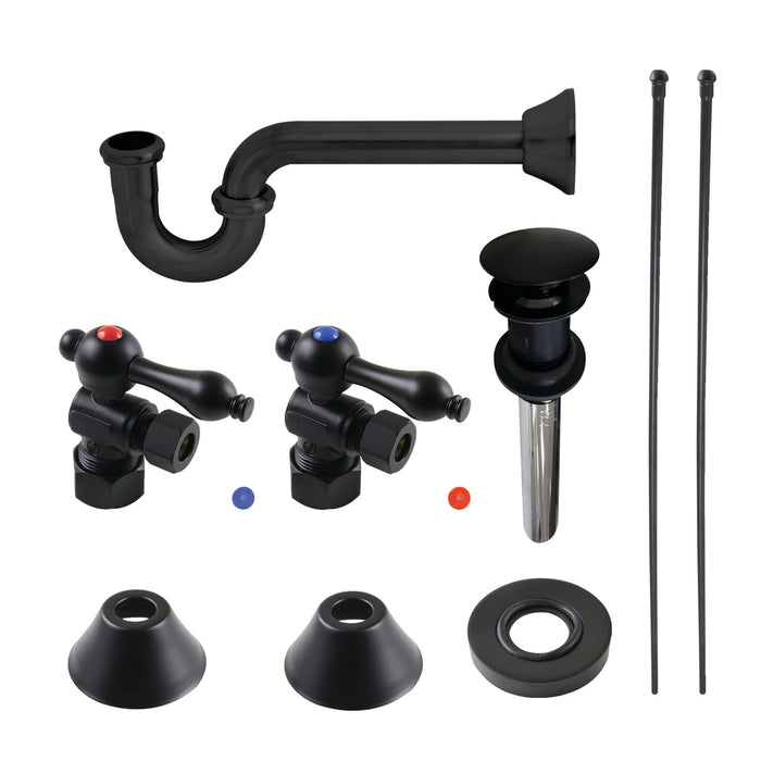 Kingston Heirloom CC53300VOKB30 - Trimscape Traditional Plumbing Sink Trim Kit with P-Trap and Overflow Drain, Matte Black