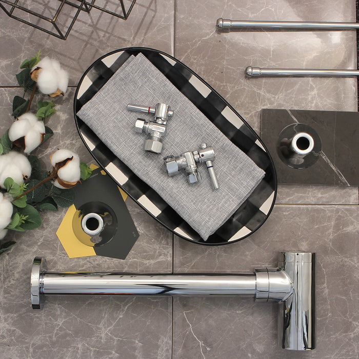 Kingston Sona CC53301DL - Concord 5/8-Inch O.D. Comp x 3/8-Inch O.D. Comp Quarter-Turn Angle Shut-Off Valve, Polished Chrome