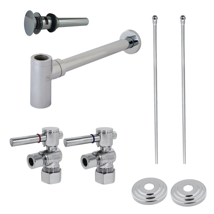 Kingston Sona CC53301DLTRMK2 - Trimscape Modern Plumbing Sink Trim Kit with Bottle Trap and Overflow Drain, Polished Chrome