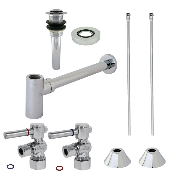 Kingston Sona CC53301DLVKB30 - Trimscape Modern Plumbing Sink Trim Kit with Bottle Trap and Drain, Polished Chrome