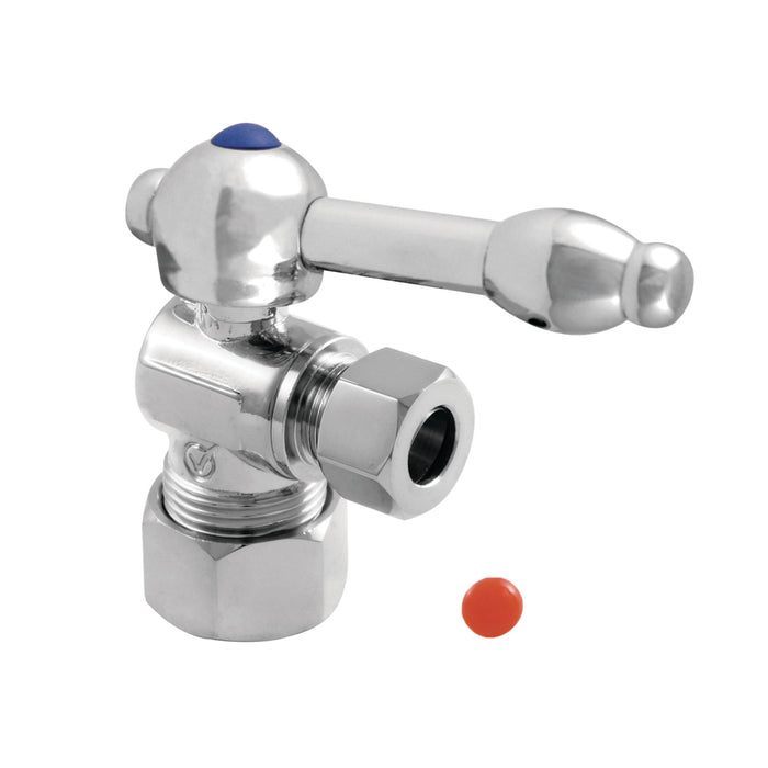 Kingston Tulare CC53301KL - Vintage 5/8-Inch O.D. Comp x 3/8-Inch O.D. Comp Quarter-Turn Angle Shut-Off Valve, Polished Chrome